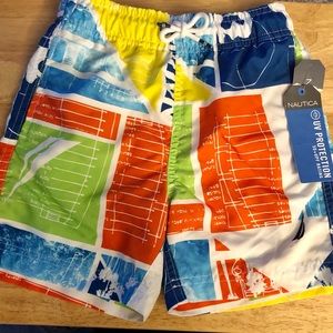 Boys Nautica Swim Trunks Size M 5/6